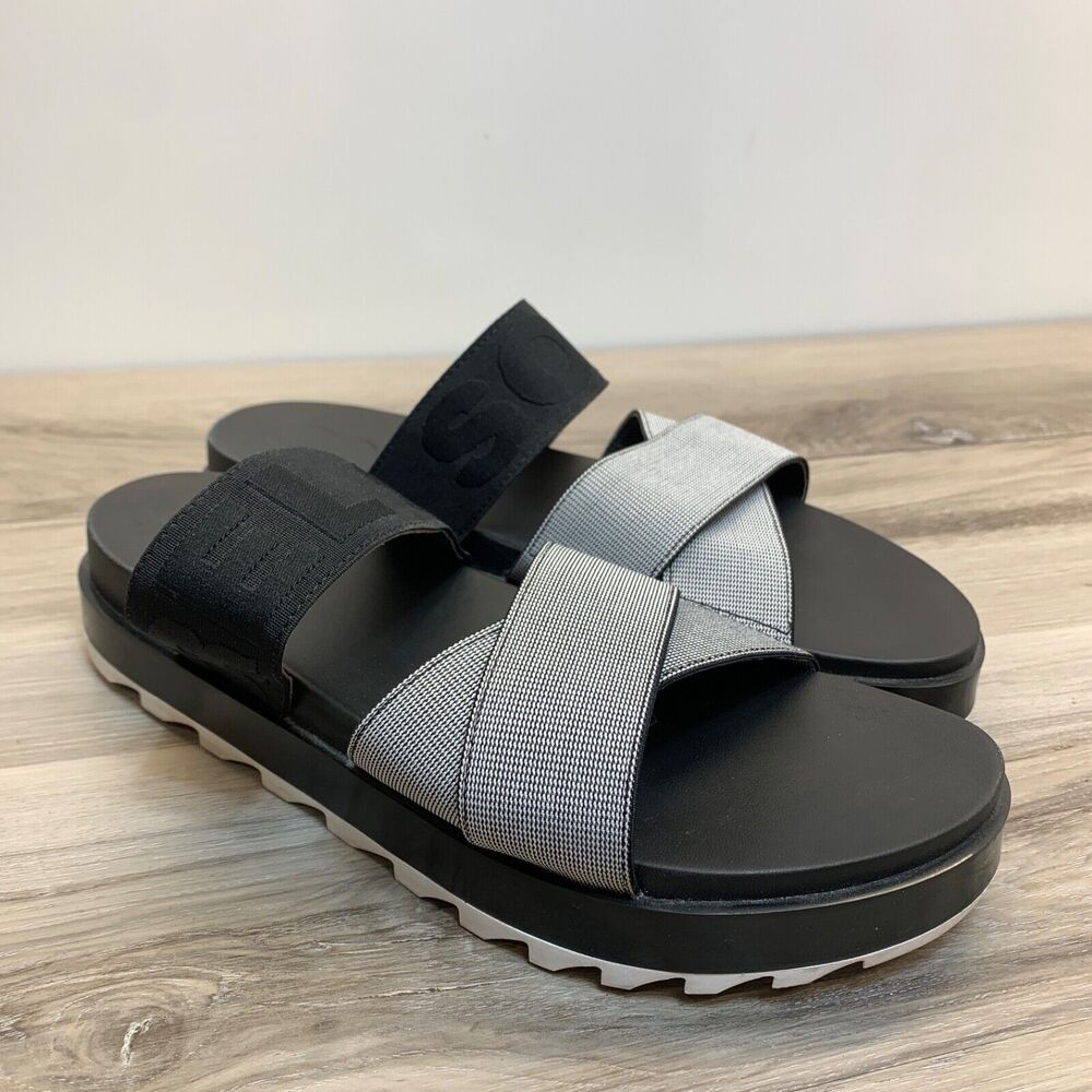 SOREL Women’s Roaming Sport Slide Sandals Black White Size 11 Shoes